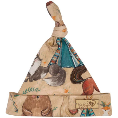 BABY 01263 Czapka niemowlęca Smerfetka Boho Boy 0-3m