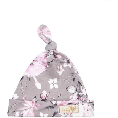 BABY 01311 Czapka niemowlęca Smerfetka Grey Rose 0-3 m