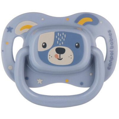 CANPOL 34/924 Smoczek uspokajający silikonowy 0-6 m symetryczny Cute Animals niebieski