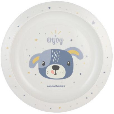 CANPOL 4/411 Talerz plastikowy Cute Animals niebieski