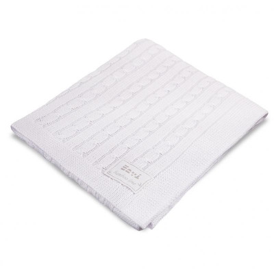 EWA 917225 Kocyk bambus biały warkocz