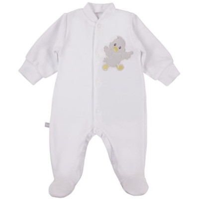 EWA 929990 NEWBORN Pajac welur biały 56