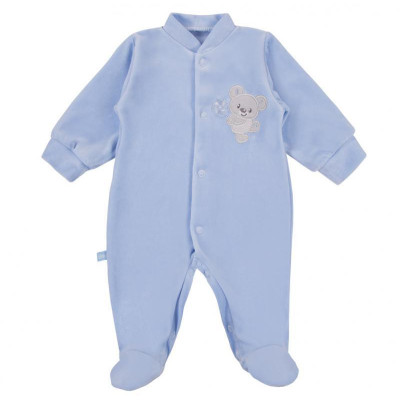 EWA 930071 NEWBORN Pajac welur niebieski 56