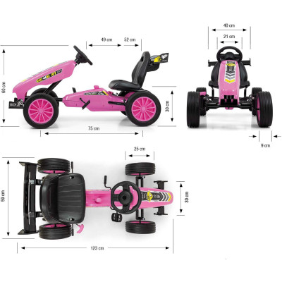 MILLY MALLY Gokart na pedały Rocket Pink