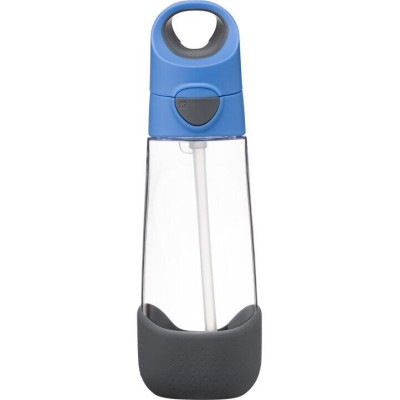 B.BOX BB00224 Butelka na wodę tritanową ze słomką 600 ml Blue Slate