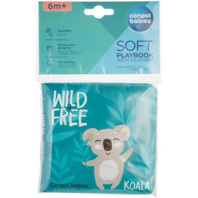 CANPOL 2/083 Miękka książeczka kąpielowa z piszczkiem Wild Animals