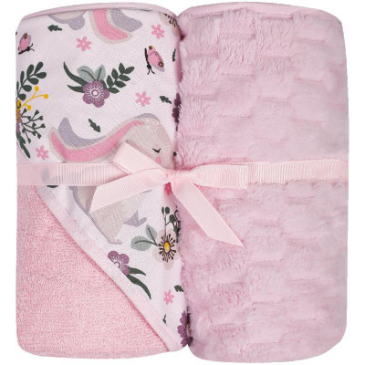 MARINI 547 Okrycie kąpielowe DRUK FROTTE 100x100 cm + kocyk KOSTKA 80x90 cm