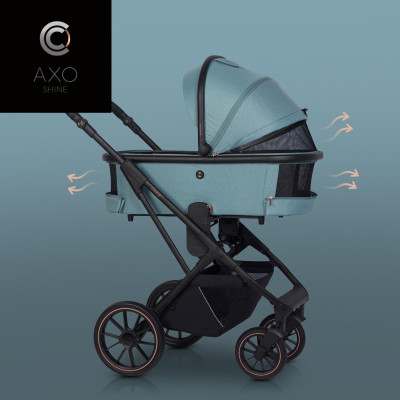 Gondola do wózka dziecięcego Cavoe Axo Shine Boho Green