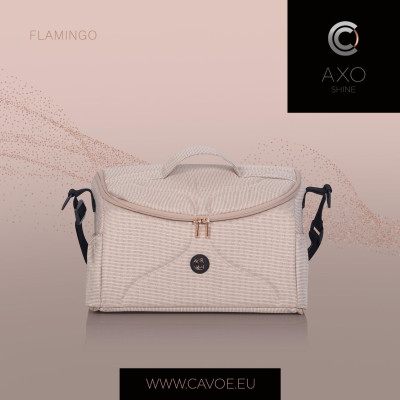 Torba do wózka dziecięcego Cavoe Axo Shine Flamingo