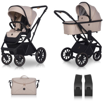 Zestaw 2w1 wózek dziecięcy Cavoe Axo Shine Flamingo