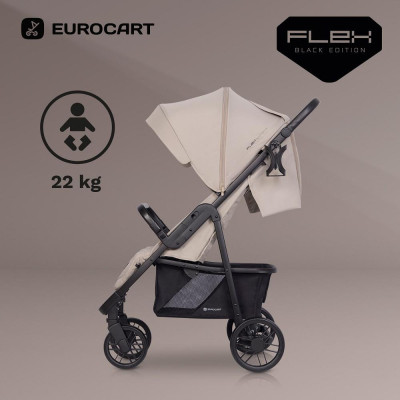 Wózek dziecięcy Euro-Cart Flex Black Edition Fossil