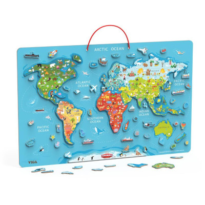 Viga 44508 2w1 Tablica edukacyjna z magnetyczną mapą świata