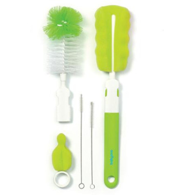 B.O.735/02 Zestaw szczotek do butelek i smoczków z wymienną rączką zielony TAKE CARE