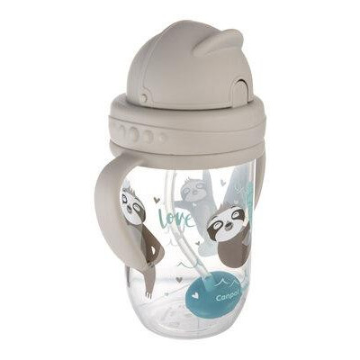 CANPOL 56/606 Kubek niekapek z rurką i odważnikiem 270 ml Exotic szary