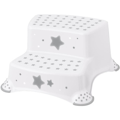 KEEEPER 10031 IGOR STARS Podest dwustopniowy antypoślizgowy kosmiczny biały