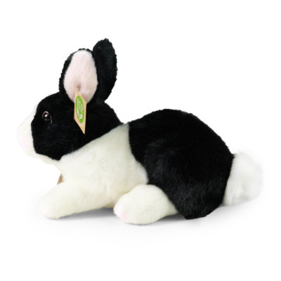 Plyšový králik ležiace bielo čierny 23 cm ECO-FRIENDLY