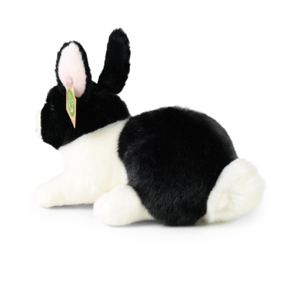 Plyšový králik ležiace bielo čierny 23 cm ECO-FRIENDLY