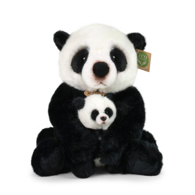Plyšová panda s mláďaťom 27 cm ECO-FRIENDLY