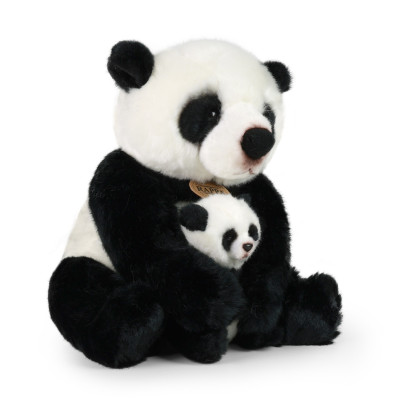 Plyšová panda s mláďaťom 27 cm ECO-FRIENDLY