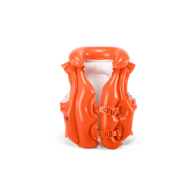 Nafukovacia vesta plávacia DELUXE oranžová, 3-6 rokov