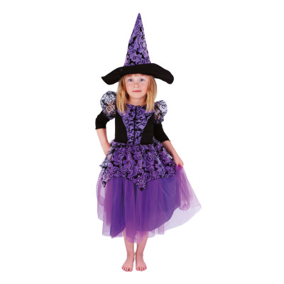 Detský kostým fialová čarodejnica/Halloween (S)