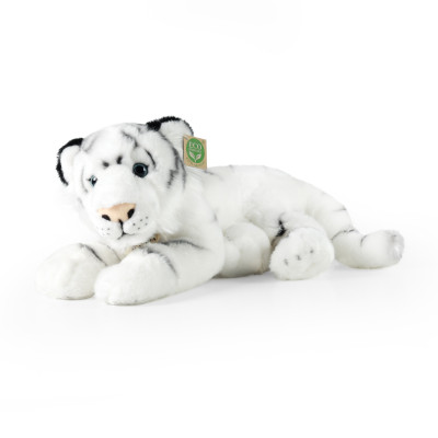plyšový tiger biely, ležiaci, 40 cm
