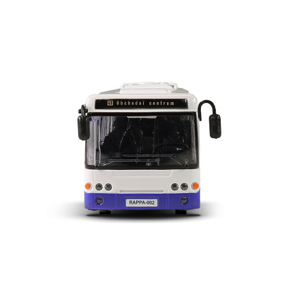 Autobus ktorý hlási zastávky česky 28 cm modrý