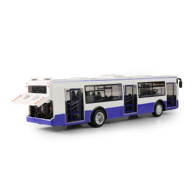 Autobus ktorý hlási zastávky česky 28 cm modrý