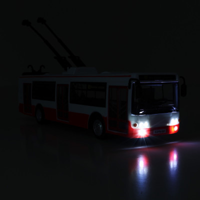 Trolejbus ktorý hlási zastávky česky 28 cm