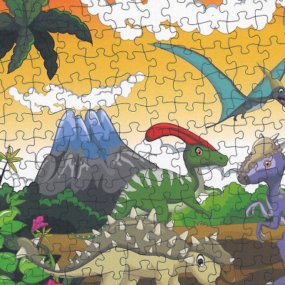 Puzzle dinosaury 208 ks, 90x64 cm