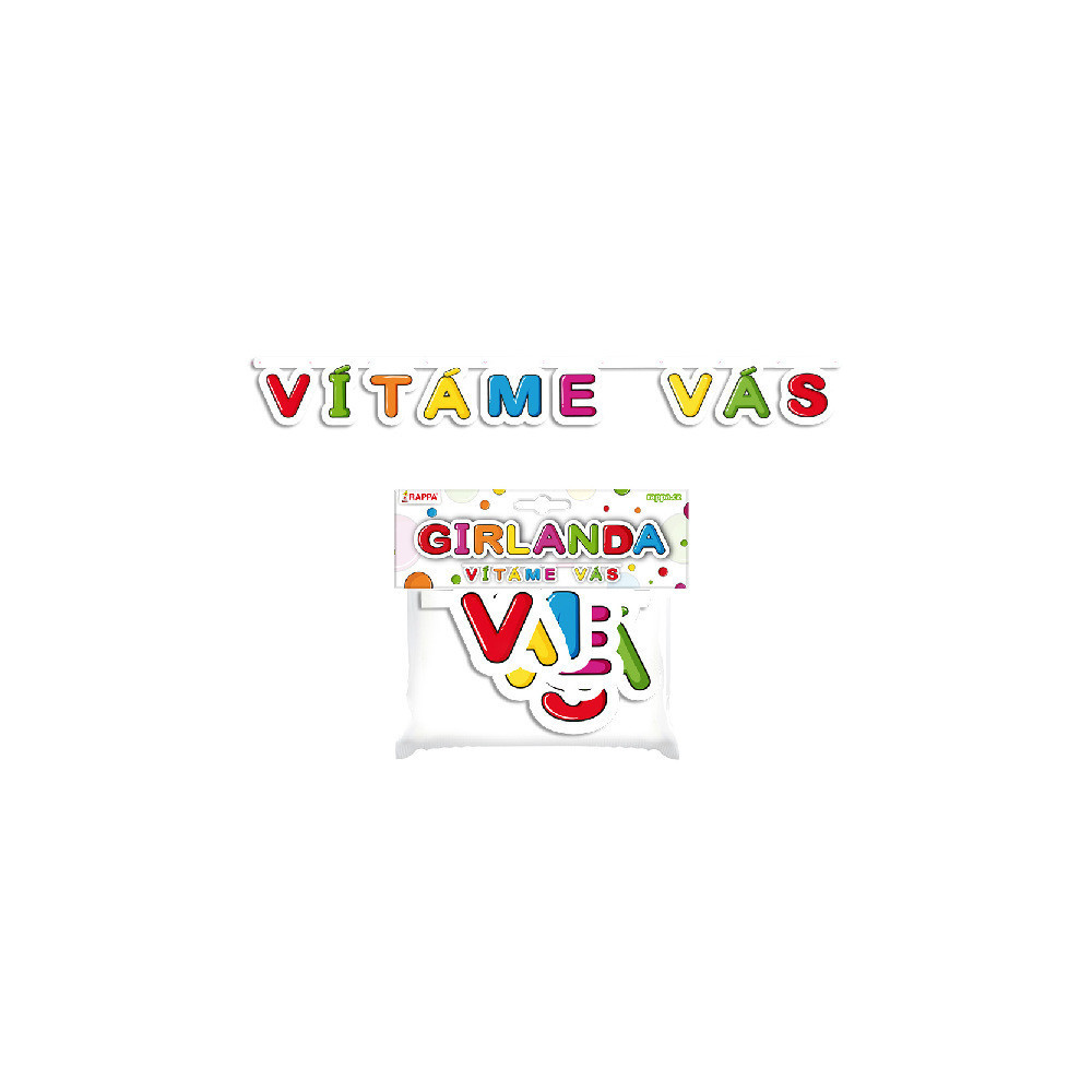 Girlanda papierová - VÍTÁME VÁS Girlanda papierová - VÍTÁME VÁS
