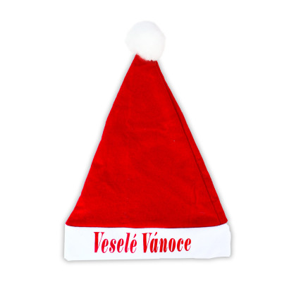 Vianočná čiapka s nápisom Veselé Vianoce