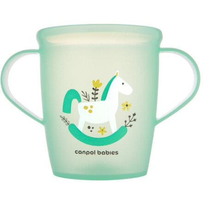 CANPOL 2/101 Otvorený pohár s uškami 250 ml TOYS zelený