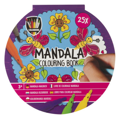Kniha omaľovánok Mandala 25 listov 15x15 cm