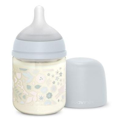 SUAVINEX | Fľaša sklo WONDERLAND 120 ml fyziologická SX PRO +0 SF - LIBERTY MODRÁ