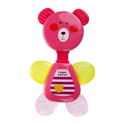 CANPOL 56/139 Grzechotka z gryzakiem wodnym Miś różowa