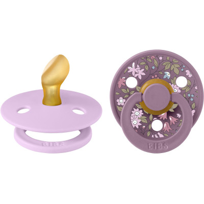 BIBS x LIBERTY Colour anatomické cumlíky z prírodného kaučuku 2ks - veľkosť 1 - Violet Sky / Mauve