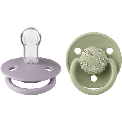 BIBS x LIBERTY De Lux cumlíky zo silikónu 2ks - one size - Violet Sky / Mauve