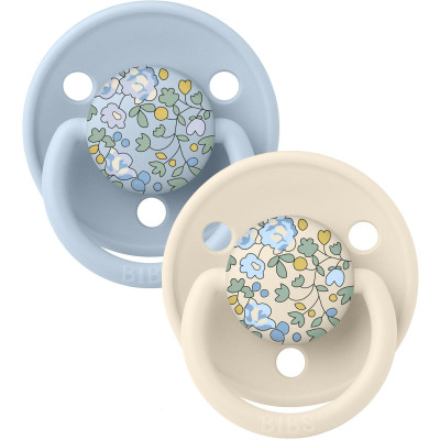 BIBS x LIBERTY De Lux cumlíky zo silikónu 2ks - one size - Ivory / Baby Blue