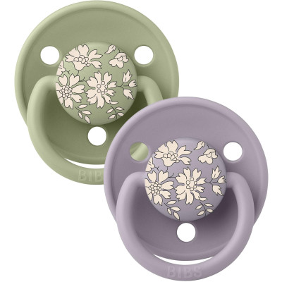 BIBS x LIBERTY De Lux cumlíky zo silikónu 2ks - one size - Ivory / Baby Blue