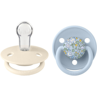 BIBS x LIBERTY De Lux cumlíky zo silikónu 2ks - one size - Ivory / Baby Blue
