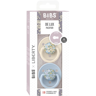 BIBS x LIBERTY De Lux cumlíky zo silikónu 2ks - one size - Ivory / Baby Blue