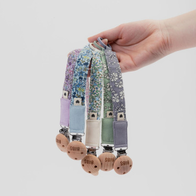 BIBS x LIBERTY klip na cumlík z BIO bavlny - Ivory
