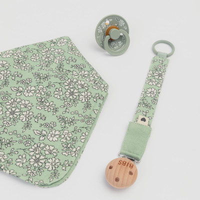 BIBS x LIBERTY klip na cumlík z BIO bavlny - Ivory