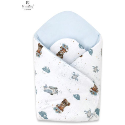 KIECZMERSKI Detský roh štandard 75x75 cm MIMINU DESIGN Medvedíky modré 100% bavlna