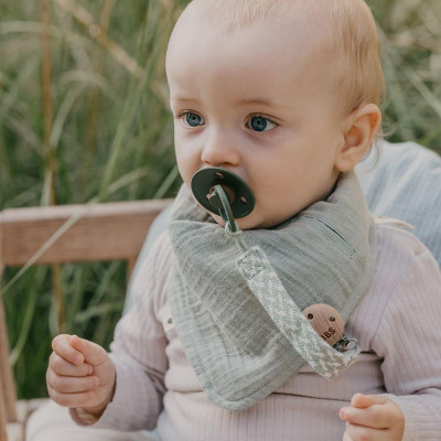 BIBS Paci Braid klip na cumlík - Cornflower / Dusty Blue