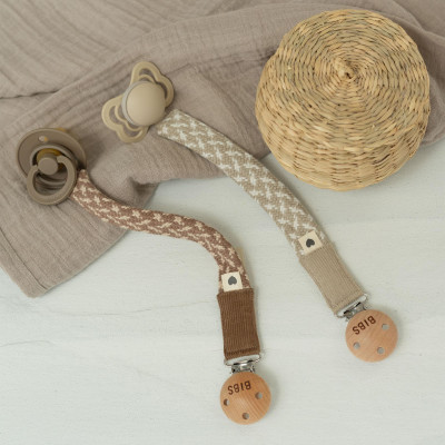 BIBS Paci Braid klip na cumlík - Cornflower / Dusty Blue