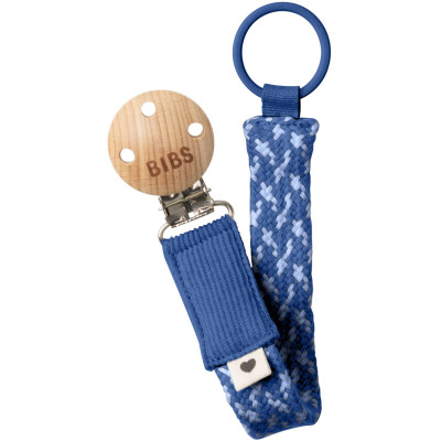 BIBS Paci Braid klip na cumlík - Cornflower / Dusty Blue