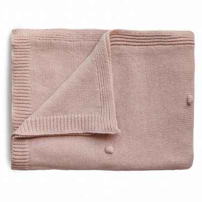 Mushie pletená detská deka z organickej bavlny - bodkovaná Blush