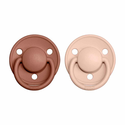 BIBS De Lux cumlíky z prírodného kaučuku 2ks - veľkosť 1 - Woodchuck / Blush
